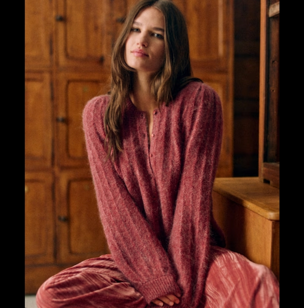 Sezane Amance Cardigan Rosewood - Size XS